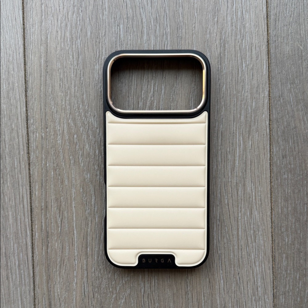 BURGA Quilted Cream Leather Phone Case